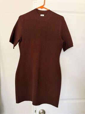 Worn once - Abercrombie & Fitch Chocolate Brown Short Sleeve Knit Mini Dress